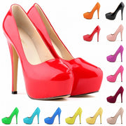 Fabulously Fun Candy-colored faux leather Stilettos