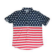 Muscle Fit Shirt, Flag Shirt, Patriotic Men's Shirt, 4th of July shirt,  Red White and Blue Shirt, Stars and Stirpes Shirt