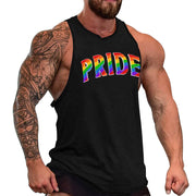 Gay Pride Men's black tank top, Men's Pride fitness tshirt