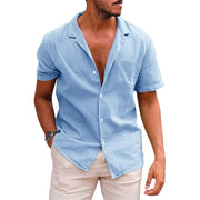 Men's Muscle Fit Casual Summer Shirt (Plus Size), Gay Men's Muscle Fit Casual Summer Shirt, Men's Men's Top Casual Button Down Shirt Short Sleeve Beach Shirt Summer