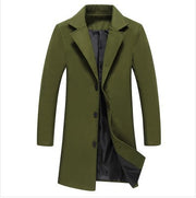 CJ Autumn And Winter New Mens Solid Color Casual Business Woolen Coats