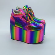 Gay Pride Sponge Cake Thick Soled Rainbow Casual Shoes