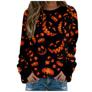 Halloween Ladies Print Long-sleeved Sweater