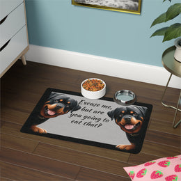 Rottweiler dog bowl mat (12x18), Rottweiler Dog water bowl mat, pet food mat for dogs, dog place mat