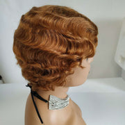 Drag Queen Wig, Drag Wig, Drag Queen Pixie Cut,  Pixie Cut Short Bob Wig Remy Human Hair Finger Wave Wigs