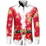 Casual Long-sleeved Shirt With Digital Printing