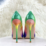 Drag Queen Shoes, Gay Pride stiletto Women's Shylock high heels, rainbow sexy high heels