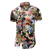 New Men's Plus Size Printed Short-Sleeved Shirt