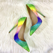 Drag Queen Shoes, Gay Pride stiletto Women's Shylock high heels, rainbow sexy high heels