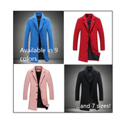 CJ Autumn And Winter New Mens Solid Color Casual Business Woolen Coats