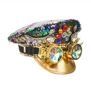 Sequin Top Hat With Big Brim For Male And Female Performances