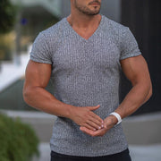 Men's Summer V-neck Sports Breathable Bottoming Shirt