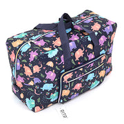 Foldable Travel Bag Women Large Capacity Portable Shoulder Duffle Bag Cartoon Printing Waterproof Weekend Luggage Tote