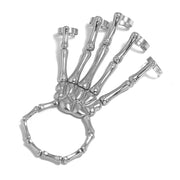 CJ Punk Exaggerated Metal Texture Double Finger Ghost Hand Skull Bracelet