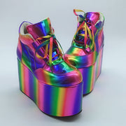 Gay Pride Sponge Cake Thick Soled Rainbow Casual Shoes