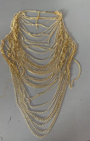 Fashion Chest Chain Jewelry Multilayer Rhinestones