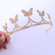 Butterfly Bride Zircon Alloy Crown Tiara Wedding Party Tiara