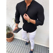 Gay Men's Muscle Fit Shirt, Muscle Fit Shirt, Gay Men's Tight Fit Shirt, Men's Tight Fit Shirt, Cotton linen men's shirt long sleeves summer