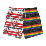 Pride Swim Trunks with Washington DC Skyline and Hot Black Men