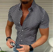 Men's Plaid Short Sleeve Shirt Casual Plus Size