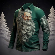 Men's Fashion Loose Christmas 3D Digital Printing Shirt
