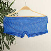 Mesh transparent breathable low waist men's boxer shorts
