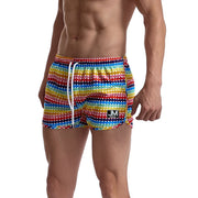 Men's Rainbow Print Beach Sports Shorts