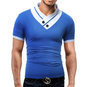 Gay Muscle Fit Men's Summer blue t-shirt, Slim Fit T-shirt