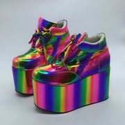 Gay Pride Sponge Cake Thick Soled Rainbow Casual Shoes