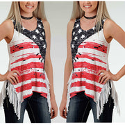 National flag print vest