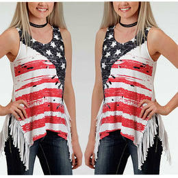 National flag print vest