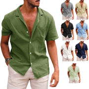 Men's Muscle Fit Casual Summer Shirt, Gay Men's Muscle Fit Casual Summer Shirt, Men's Men's Top Casual Button Down Shirt Short Sleeve Beach Shirt Summer