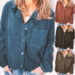 New Style Corduroy Women's Plus Size Shirt Jacket