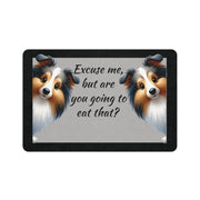 Shetland Sheepdog Bowl Mat (12x18), Dog water bowl mat, pet food mat for dogs, Greyhound dog bowl placemat, Dog Bowl mat, Water bowl mat