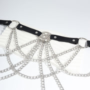 Women's Multi-layer Chain Belt Hollow Fringe Body Chain Sexy Pin Buckle Five-pointed Star Belt Sexy Harness Leather Goods