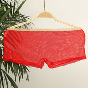 Mesh transparent breathable low waist men's boxer shorts