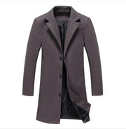 CJ Autumn And Winter New Mens Solid Color Casual Business Woolen Coats