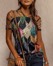 Women's Plus Size Cutout T-shirt Top