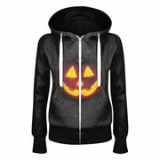 Halloween Men's And Women's Hooded Zipper Sweater Fashion Digital Printing Jacket