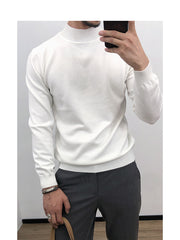 Gay Muscle Fit Men Thin Round Neck Bottoming Sweater
