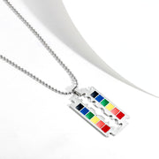 Gay Pride Dog Tags, Gay Pride Necklace, LGBT Pride Rainbow Double Layer Stainless Steel Pendant Necklace Gay Lesbian Bisexual Transgender Equality Jewelry