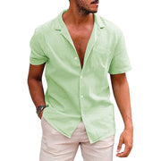 Men's Muscle Fit Casual Summer Shirt (Plus Size), Gay Men's Muscle Fit Casual Summer Shirt, Men's Men's Top Casual Button Down Shirt Short Sleeve Beach Shirt Summer