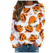 Halloween Ladies Print Long-sleeved Sweater