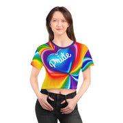 Ladies' Gay Pride Crop Tee, Rainbow Flag Crop Tee, Pride Crop Tee