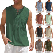 53 -Summer Tank Vest Men Shirt Collar Tie Short Sleeve T-Shirt  