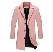 CJ Autumn And Winter New Mens Solid Color Casual Business Woolen Coats