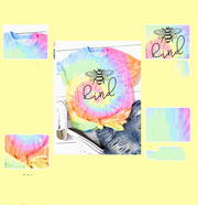 Women's Casual pullover round neck plus size t-shirt, Ladies' Be Kind tie-dye t-shirt
