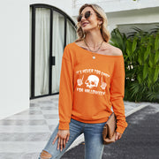 Women's Halloween Skull Print Long Sleeve