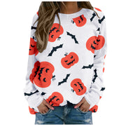 Halloween Ladies Print Long-sleeved Sweater