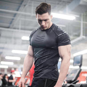 Compression Quick dry T-shirt Men Running Sport Skinny Short Tee Shirt
